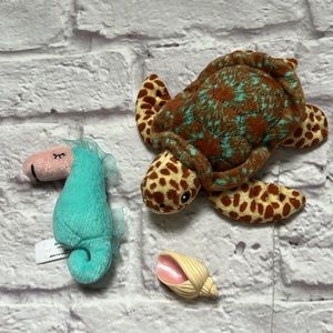American girl Lea Clark plush Sea turtle Sea horse & shell 2016 (3 piece set)
